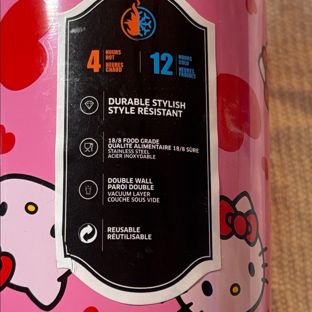 Hello Kitty Pink Tumbler with Hearts - Picture 3 of 4